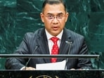 Bangladesh's Prime Minister Tarique Rahman addresses the 81st United Nations General Assembly at UN headquarters in New York City, US, September 24, 2026. 