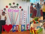 A Google employee showed colourful decorations, themed cakes and treats from the firm’s 28th birthday celebration.