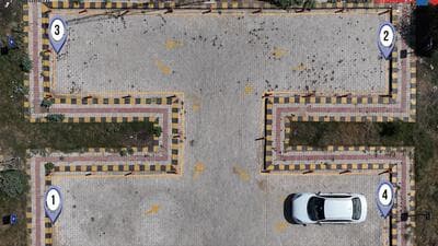 Aerial view of the hi-tech testing track equipped with CCTV cameras and sensors. (HT Photo)