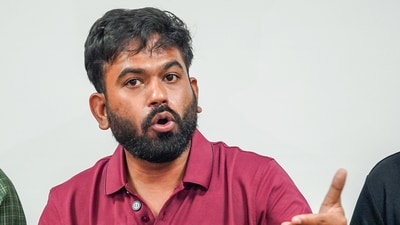 Cockroach Janta Party Founder Abhijeet Dipke addresses a press conference. (ANI/File)