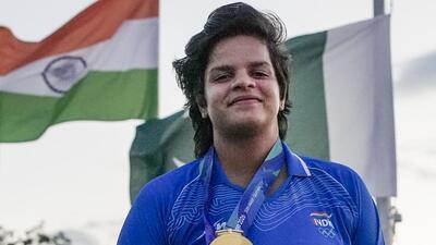 India's Shafali Verma poses with the gold medal after the women's T20I final against Sri Lanka in the Asian Games in Aichi-Nagoya. (PTI) India's Shafali Verma poses with the gold medal after the women's T20I final against Sri Lanka in the Asian Games in Aichi-Nagoya. (PTI)