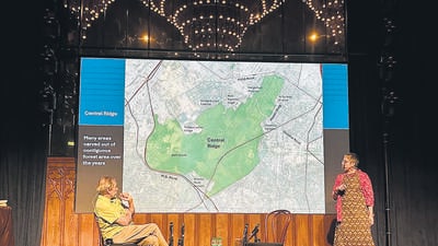 Pradip Krishen addressed a gathering of 50 people at the show ‘The Big Dismantling’ on Saturday. Pradip Krishen addressed a gathering of 50 people at the show ‘The Big Dismantling’ on Saturday.