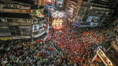 Pune’s Ganpati immersion procession concluded on Saturday evening after continuing for more than 33 hours, over an hour longer than last year. (HT) Pune’s Ganpati immersion procession concluded on Saturday evening after continuing for more than 33 hours, over an hour longer than last year. (HT)