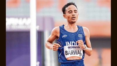 Sawan Barwal ending the country’s 44-year wait for a marathon medal. (ANI)