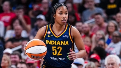 Ty Harris fractured her left fibula during the third quarter of Thursday’s game against the Lynx. (X @IndianaFever) Ty Harris fractured her left fibula during the third quarter of Thursday’s game against the Lynx. (X @IndianaFever)