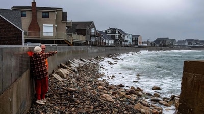 A powerful nor'easter is causing widespread flooding and power outages across the northeastern United States. (AFP)