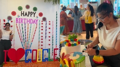 A Google employee showed colourful decorations, themed cakes and treats from the firm’s 28th birthday celebration. (Instagram/unfilteredgazal) A Google employee showed colourful decorations, themed cakes and treats from the firm’s 28th birthday celebration. (Instagram/unfilteredgazal)