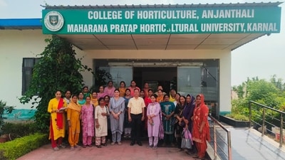 Women farmers participate in a practical session during the five-day horticulture training programme in Karnal. Women farmers participate in a practical session during the five-day horticulture training programme in Karnal.
