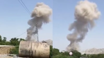 Videos of the incident being circulated on social media platforms showed a cloud of grey smoke rising from the alleged site of explosion. (X/ Video screengrabs) Videos of the incident being circulated on social media platforms showed a cloud of grey smoke rising from the alleged site of explosion. (X/ Video screengrabs)