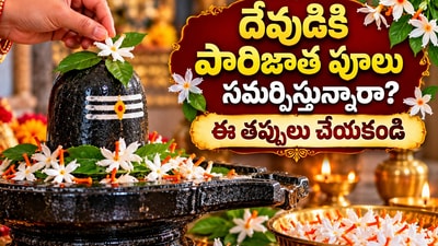 దేవుడికి పారిజాత పూలు సమర్పిస్తున్నారా? ఈ తప్పులు చేయకండి.. తప్పక పాటించాల్సిన నియమాలు తెలుసుకోండి! (AI) దేవుడికి పారిజాత పూలు సమర్పిస్తున్నారా? ఈ తప్పులు చేయకండి.. తప్పక పాటించాల్సిన నియమాలు తెలుసుకోండి! (AI)