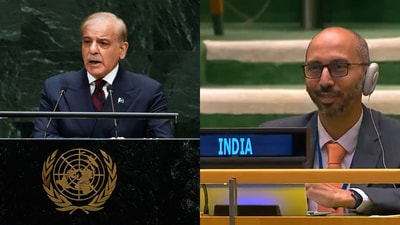 The reaction came as Sharif outlined Pakistan’s account of the conflict and raised several claims against India. (AP/Screengrab)