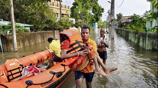 Sixteen villages have remained waterlogged, while 721 houses were partially or fully damaged and 4,480 hectares of cropland were affected (PTI)