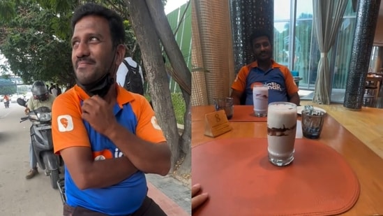 A content creator surprised a Swiggy Instamart delivery rider with a visit to a five-star hotel and treated him to a milkshake.