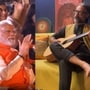 হনুমান অংশ পরিচালকের গাওয়া ভজন শুনছেন মোদী। 