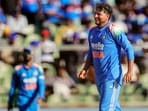 Kuldeep Yadav bowled a game-changing spell against West Indies.(ANI Pic Service)