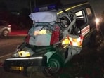 An FIR was registered against the trailer driver on the deceased couples’ son’s complaint. (HT Photo)