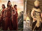Ravi Dubey, Ranbir Kapoor, Sai Pallavi and Yash in posters from Ramayana: Part One. 
