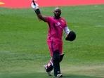South Africa's captain Temba Bavuma celebrates his century. 