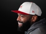 San Francisco 49ers offensive tackle Trent Williams speaks to the media following a practice Tuesday, Sept. 8.