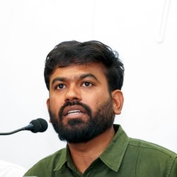 Cockroach Janta Party (CJP) founder Abhijeet Dipke addresses a press confrence, in Nagpur, Maharashtra, Wednesday. Sept. 16, 2026. 