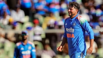 Kuldeep Yadav bowled a game-changing spell against West Indies. Kuldeep Yadav bowled a game-changing spell against West Indies.