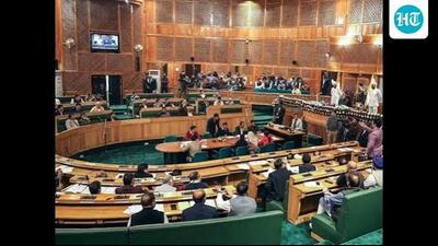 Chaos erupted in Friday’s assembly session after CM Omar Abdullah moved the statehood resolution with references to autonomy resolution passed in the year 2000 and special status resolution passed in 2024. (HT File) Chaos erupted in Friday’s assembly session after CM Omar Abdullah moved the statehood resolution with references to autonomy resolution passed in the year 2000 and special status resolution passed in 2024. (HT File)