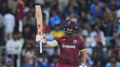 Amir Jangoo then struck some lusty blows shining with a late cameo of 58 as West Indies scored 295/6 at the end of 50 overs. (PTI) Amir Jangoo then struck some lusty blows shining with a late cameo of 58 as West Indies scored 295/6 at the end of 50 overs. (PTI)