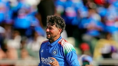 Kuldeep Yadav then struck a flurry of wickets as West Indies faltered in the middle suffering a collapse. He finished with figures of 4/40 (PTI) Kuldeep Yadav then struck a flurry of wickets as West Indies faltered in the middle suffering a collapse. He finished with figures of 4/40 (PTI)