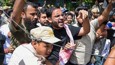 Ashutosh Ranka and over 30 CJP workers were detained earlier on Sunday ahead of the party’s scheduled regional volunteers’ meeting. (PTI) Ashutosh Ranka and over 30 CJP workers were detained earlier on Sunday ahead of the party’s scheduled regional volunteers’ meeting. (PTI)