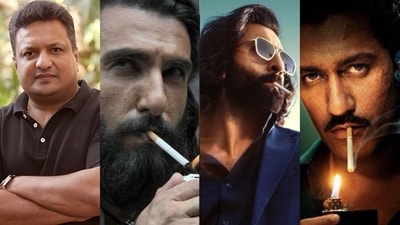 Sanjay Gupta questions smoking posters of Ranbir Kapoor, Ranveer Singh, Vicky Kaushal as theatres show anti-smoking ads. Sanjay Gupta questions smoking posters of Ranbir Kapoor, Ranveer Singh, Vicky Kaushal as theatres show anti-smoking ads.