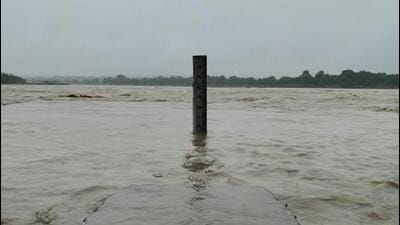 The water level was recorded at 339.50 metres on Sunday. (HT Photo) The water level was recorded at 339.50 metres on Sunday. (HT Photo)