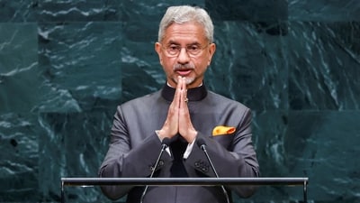 Jaishankar reiterated India’s support for a two-state solution as the route to durable peace in West Asia. (REUTERS/Eduardo Munoz)