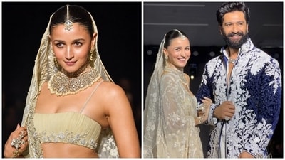 Alia Bhatt and Vicky Kaushal walks the ramp for Manish Malhotra. 