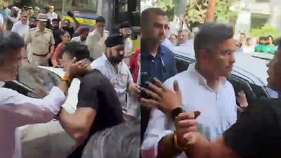 The man who was allegedly slapped later sought disciplinary action against the minister and claimed that an FIR had been registered in connection with the incident. (Screengrab/X via @AamAadmiParty) The man who was allegedly slapped later sought disciplinary action against the minister and claimed that an FIR had been registered in connection with the incident. (Screengrab/X via @AamAadmiParty)