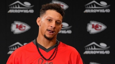 Kansas City Chiefs quarterback Patrick Mahomes speaks to the media on Sept. 20. (AP Photo/Charlie Riedel) Kansas City Chiefs quarterback Patrick Mahomes speaks to the media on Sept. 20. (AP Photo/Charlie Riedel)