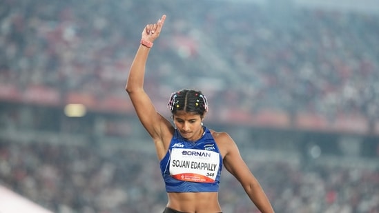 Ancy Sojan won silver in the women's long jump event.