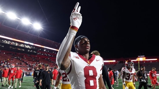 USC linebacker Desman Stephens II was ejected after a controversial targeting hit that injured Oregon quarterback Dante Moore.