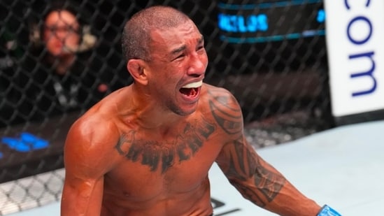 Brazilian bantamweight contender Raoni Barcelos was taken from the octagon on a stretcher after a frightening knockout during UFC Fight Night.