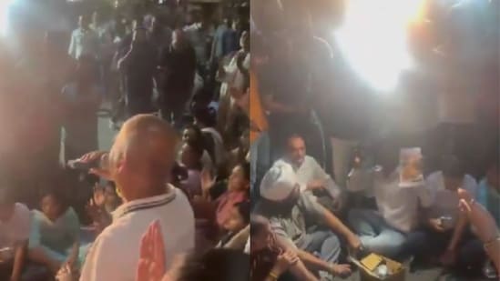 A massive protest was held in Tilak Nagar against the alleged hooliganism of BJP government minister Parvesh Verma.