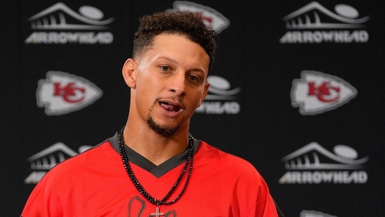 Kansas City Chiefs quarterback Patrick Mahomes speaks to the media on Sept. 20.