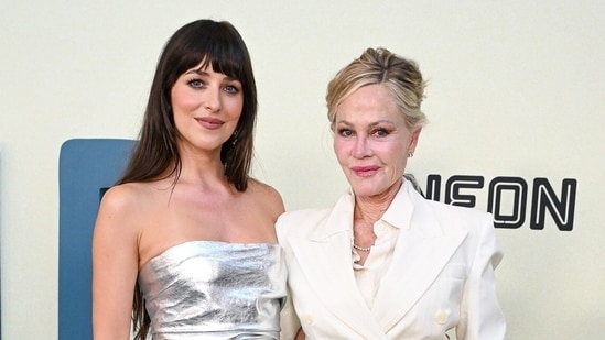 Actor Dakota Johnson with mom Melanie Griffith