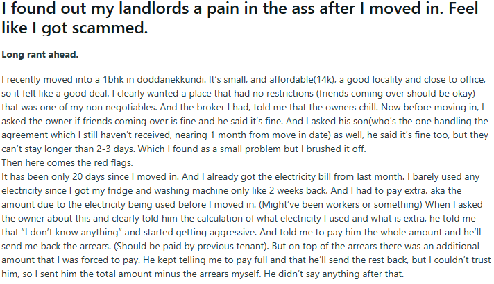 A Bengaluru tenant said her landlord told her male visitors were “not allowed” because she was unmarried and asked her male guest to show his ID if he was her brother.