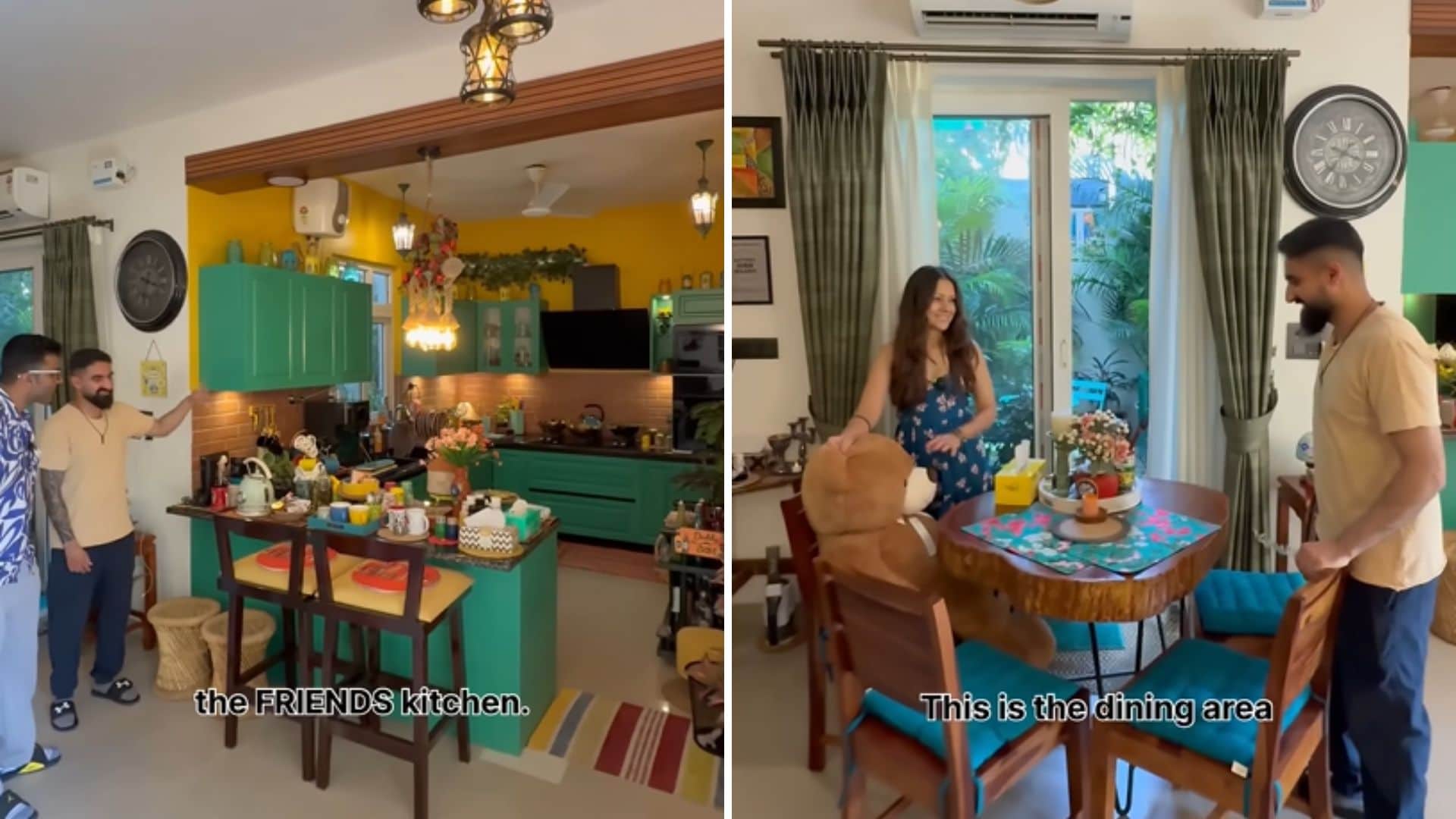 The kitchen and dining area is popping with colours. ( @priyamsaraswat/YouTube) The kitchen and dining area is popping with colours. ( @priyamsaraswat/YouTube)