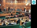 Chaos erupted in Friday’s assembly session after CM Omar Abdullah moved the statehood resolution with references to autonomy resolution passed in the year 2000 and special status resolution passed in 2024. (HT File)