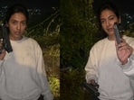Khushboo Patani shares video explaining the use of air pistol. 