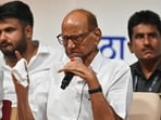 Mumbai, India. June 10, 2026 - Sharad Pawar, chief of the National Congress Party (NCP/SP), addressed party members at the YB Chavan Centre in South Mumbai during the party's 27th foundation day anniversary. The event marked the party's foundation day, and Jayawant Patil, Shashikant Shinde, Supriya Sule, Rohit Pawar and other leaders were also present. Mumbai, India. June 10, 2026. (Photo by Raju Shinde/HT Photo) (Raju Shinde)