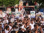 *Tamil Nadu Congress Committee (TNCC) President Manickam Tagore along with party supporters stage a protest against Chief Election Commissioner (CEC) Gyanesh Kumar, demanding his resignation(@INCIndia/Via PTI)