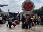 Students heading home on Monday after violence on Lovely Professional University (LPU) campus in Phagwara over the weekend. (HT Photo)
