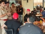 The meeting involved riders who regularly gather at Gwal Pahari, with officers stressing safe riding and compliance with traffic rules. (HT)
