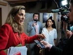 WASHINGTON, DC - SEPTEMBER 01: Rep. Maria Elvira Salazar (R-FL) talks to reporters following a House Republican conference in the basement of the U.S. Capitol on September 01, 2026 in Washington, DC. Republicans are working to pass a continuing resolution that would fund the federal government through the midterm election, all before the Labor Day holiday break.   Chip Somodevilla/Getty Images/AFP (Photo by CHIP SOMODEVILLA / GETTY IMAGES NORTH AMERICA / Getty Images via AFP)